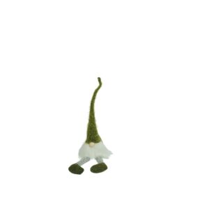 Ornament de Craciun spiridus, , verde/alb, textil, 52 cm