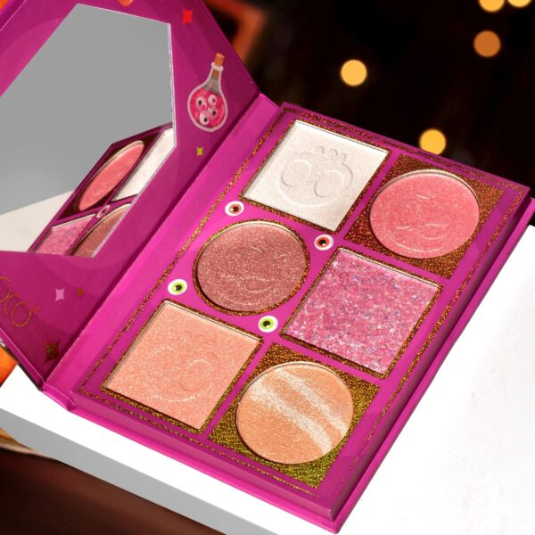 Paleta Iluminatoare, , 6 Nuante, Halloween, Culori Calde, Dreptunghiulara, 160g, Valabilitate 24 Luni, 17.4x11.5x1.3 cm, Varianta A, Nude-Rose - imagine 3