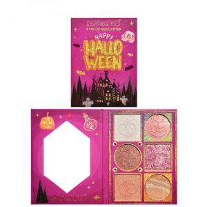 Paleta Iluminatoare, , 6 Nuante, Halloween, Culori Calde, Dreptunghiulara, 160g, Valabilitate 24 Luni, 17.4x11.5x1.3 cm, Varianta A, Nude-Rose