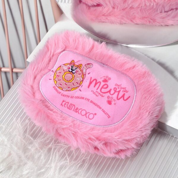 Paleta de Machiaj, KEVIN & COCO, Pink Fuzzy Fard de Pleoape,12 culori, 15 x 10.5 x 3 cm - imagine 2