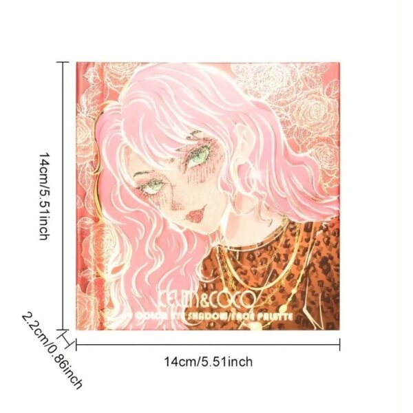 Paleta de Farduri Kevin&Coco, 59 culori, Stil Carte, 3 Straturi, Pudra Compacta, Clasic, Fara Sulfati, 14.2 x 14.2 x 2.3 cm, 80 g, multicolor - imagine 2