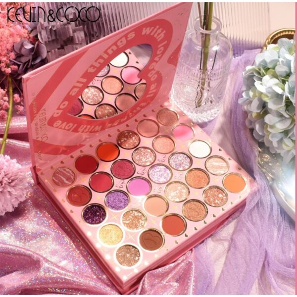 Paleta de Farduri Kevin&Coco, 72 culori, Stil Carte, 3 Straturi, Pudra Compacta, Clasic, Fara Sulfati, 14 x 14 cm, 90 g, multicolor - imagine 4