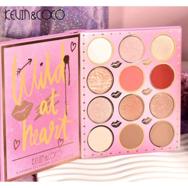 Paleta de Farduri Kevin&Coco, 72 culori, Stil Carte, 3 Straturi, Pudra Compacta, Clasic, Fara Sulfati, 14 x 14 cm, 80 g, multicolor - imagine 2