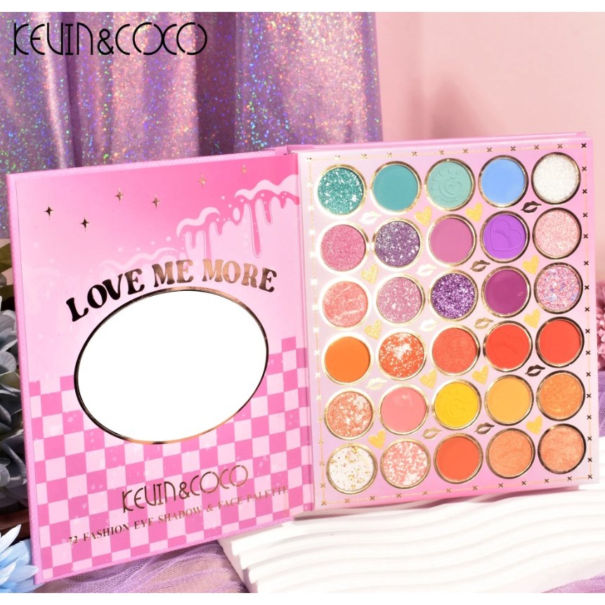 Paleta de Farduri Kevin&Coco, 72 culori, Stil Carte, 3 Straturi, Pudra Compacta, Clasic, Fara Sulfati, 14 x 14 cm, 80 g, multicolor - imagine 4