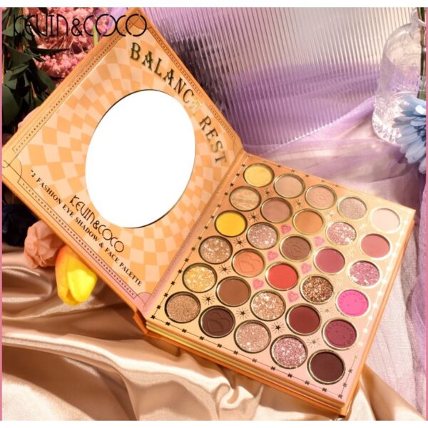 Paleta de Farduri Kevin&Coco, 72 culori, Stil Carte, 3 Straturi, Pudra Compacta, Clasic, Fara Sulfati, 14 x 14 cm, 80 g, multicolor - imagine 3