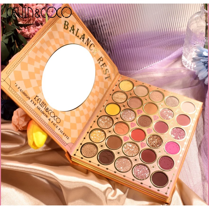 Paleta de Farduri Kevin&Coco, 72 culori, Stil Carte, 3 Straturi, Pudra Compacta, Clasic, Fara Sulfati, 14 x 14 cm, 80 g, multicolor - imagine 3