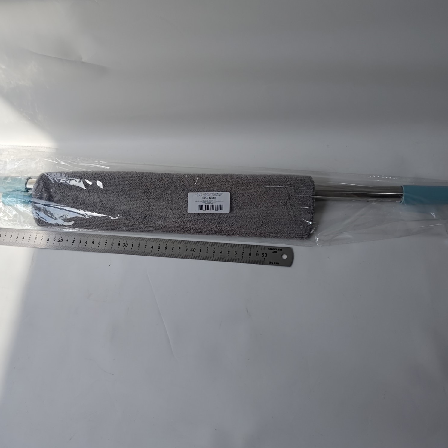 Pamatuf pentru Curatat Praful, , Model Slim pentru Zone Greu Accesibile, Maner Extensibil, Laveta Microfibra Inclusa, Usor de Curatat, Albastru Gri - imagine 2