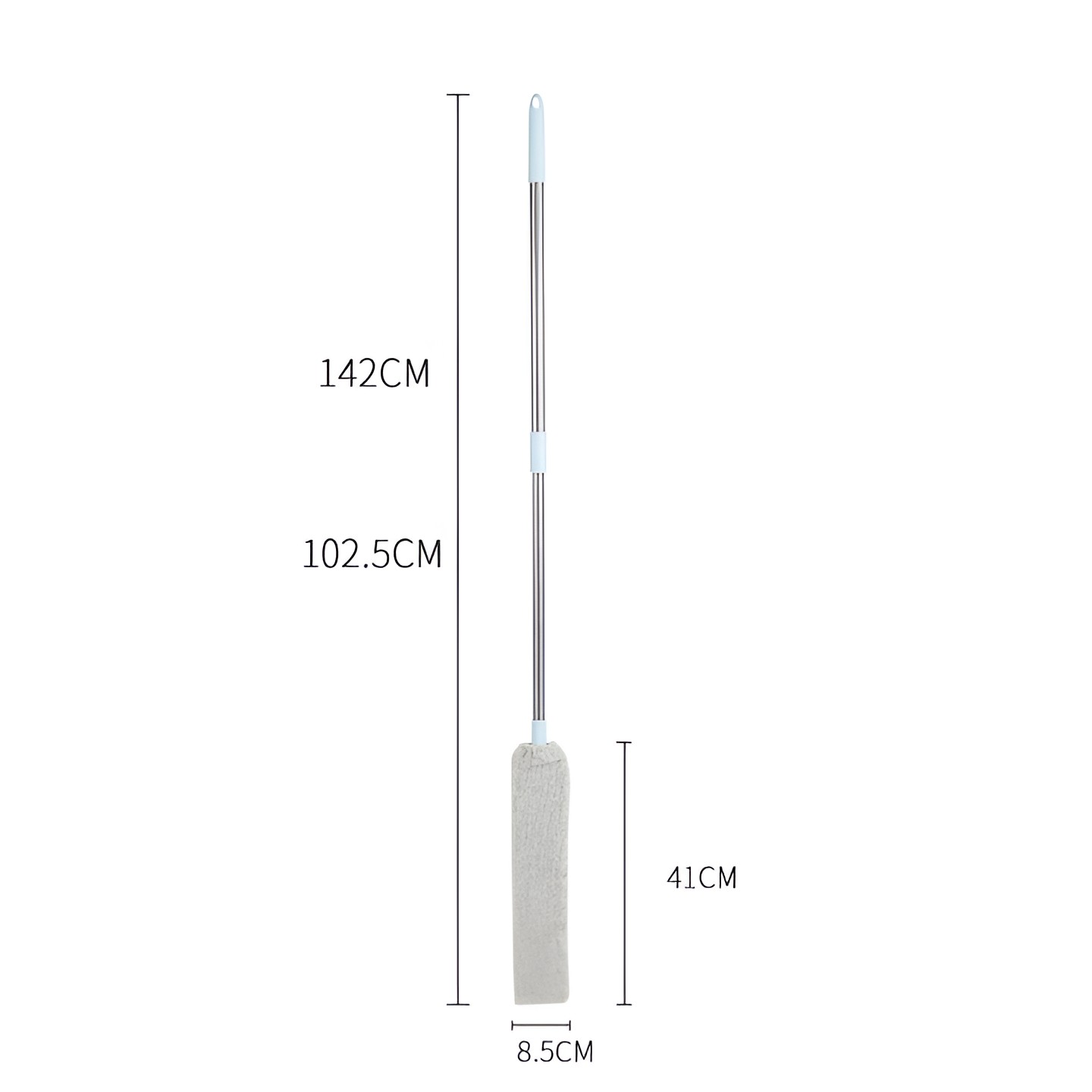 Pamatuf pentru Curatat Praful, , Model Slim pentru Zone Greu Accesibile, Maner Extensibil, Laveta Microfibra Inclusa, Usor de Curatat, Albastru Gri - imagine 3