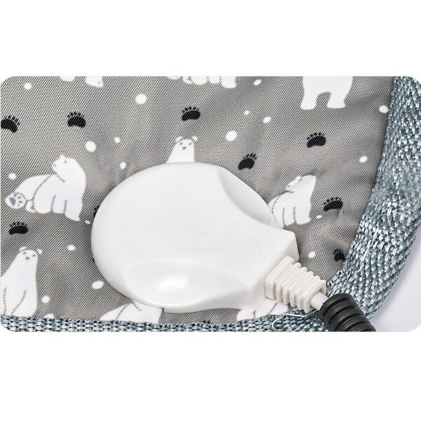 Patura electrica pentru animale de companie, perna pentru caini, 45 x 45 cm, 28 W,  2 trepte de reglaj perna pentru pisici, anti-alunecare, gri-European standard 230V high and low; Width: 45X45cm - imagine 2