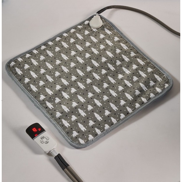 Patura electrica pentru animale de companie, perna pentru caini, 45 x 45 cm, 28 W, 9 trepte de reglaj perna pentru pisici, anti-alunecare, gri-European standard 230V timing; Width: 45X45cm - imagine 3