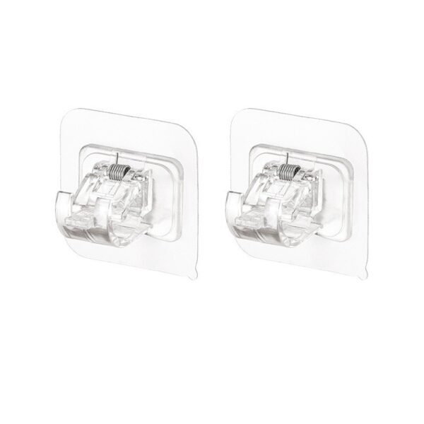 Set 2 Carlige Adezive Transparente, , Rezistente la Apa, 5 kg, Plastic, 6x6x4 cm