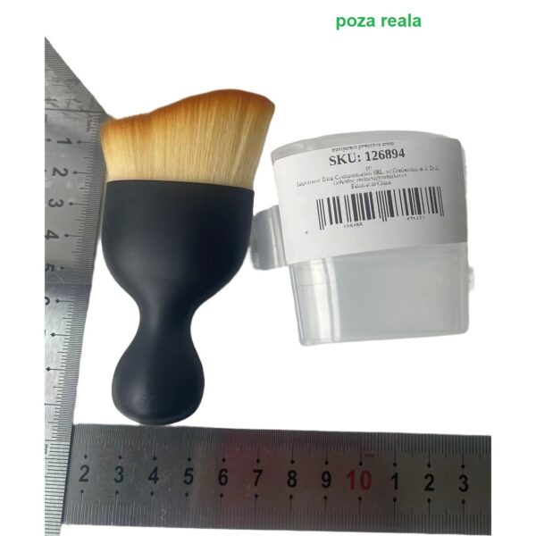 Pensula Multifunctionala, , Pentru Machiaj sau Indepartat Praful din Masina, Par Sintetic, cu Capac de Protectie, Negru - imagine 2