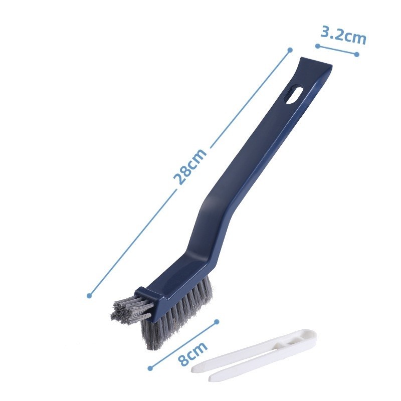 Perie 3in1 de Curatat Podele si Rosturi, , Lungime Maner 28 cm, Peri din PP, Otel si Plastic, Cleste pentru Scame si Par Inclus, Albastru - imagine 2