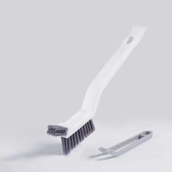 Perie 3in1 de Curatat Podele si Rosturi, , Lungime Maner 28 cm, Peri din PP, Otel si Plastic, Cleste pentru Scame si Par Inclus, Alb - imagine 2
