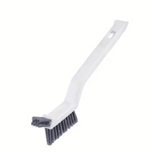 Perie 3in1 de Curatat Podele si Rosturi, , Lungime Maner 28 cm, Peri din PP, Otel si Plastic, Cleste pentru Scame si Par Inclus, Alb - imagine 4