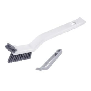 Perie 3in1 de Curatat Podele si Rosturi, , Lungime Maner 28 cm, Peri din PP, Otel si Plastic, Cleste pentru Scame si Par Inclus, Alb