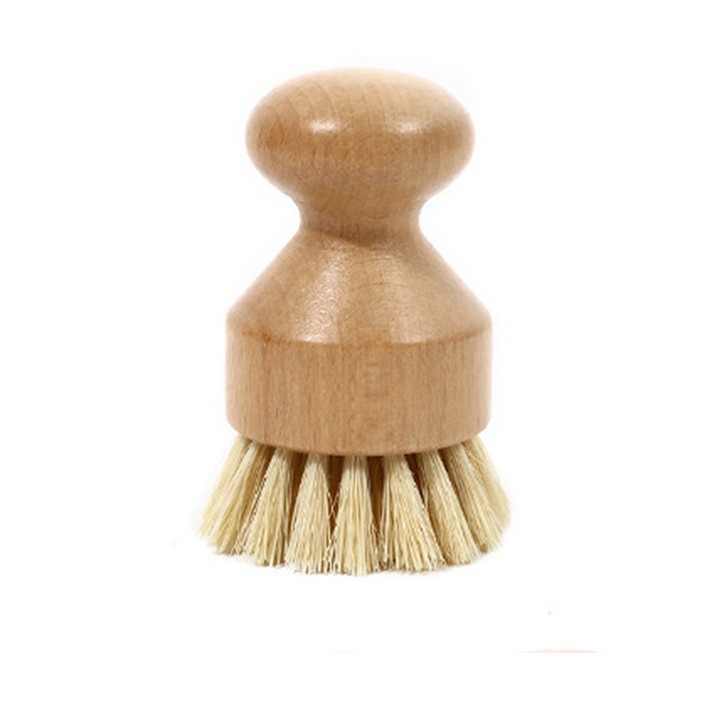 Perie de Curatat Vase si Alimente, , din Lemn de Bambus, 8 x 5 cm, Perie din Sisal, Maro