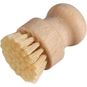 Perie de Curatat Vase si Alimente, , din Lemn de Fag, 8 x 5 cm, Perie din Sisal, Bej