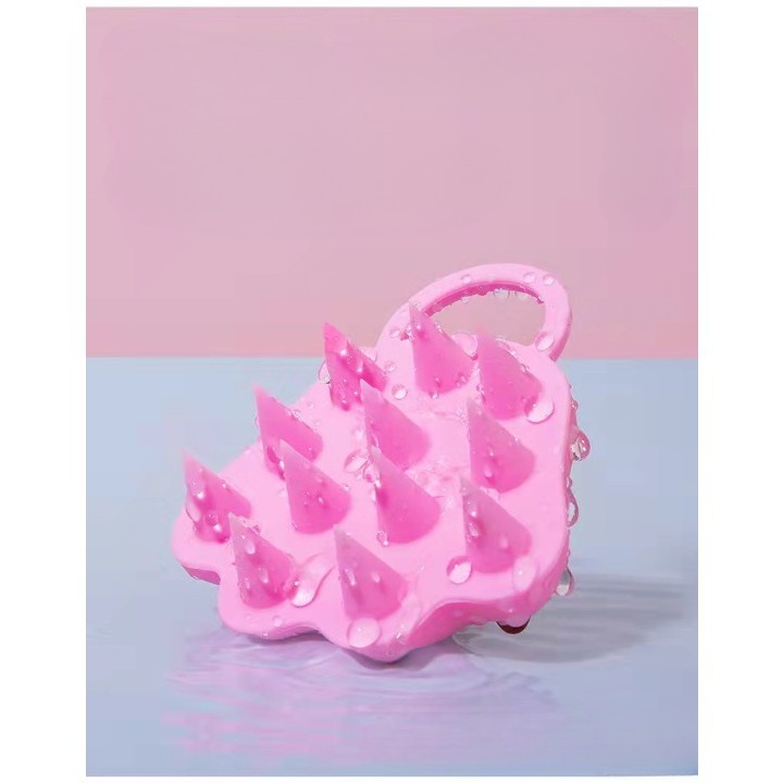 Perie pentru Masajul Scalpului, Perie pentru Sampon, Labuță de Pisică, Dimensiune 7x8 cm, Curatarea si Mentinerea Curata a Parului, Roz - imagine 3