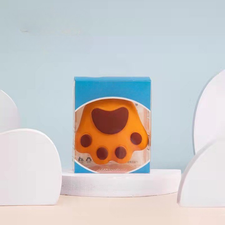 Perie pentru Masajul Scalpului, Perie pentru Sampon, Labuță de Pisică, Dimensiune 7x8 cm, Curatarea si Mentinerea Curata a Parului, Portocaliu - imagine 3
