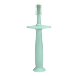 Periuta de Dinti din Silicon pentru Bebelusi, , fara BPA, 360 Grade, Bariera Anti-Inghitire, Maner Ergonomic, 12.5 x 15 cm, Turcoaz