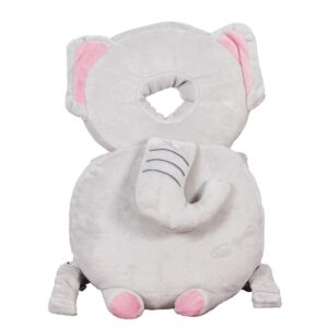 Perna tip Rucsac pentru Protectia Capului, , Tetiera tip Elefant de Plus, pentru Bebelusi, 33x6x19 cm, 180 g, Gri