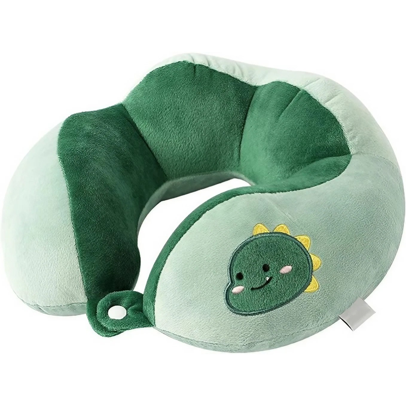 Perna de Calatorie, , Pentru Gat si Cap, Umplutura din Bumbac, 28x28x10 cm, cu Model Brodat Dinozaur, Verde