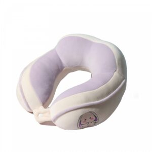 Perna de Calatorie, , Pentru Gat si Cap, Umplutura din Bumbac, 28x28x10 cm, cu Model Brodat Iepure, Lila