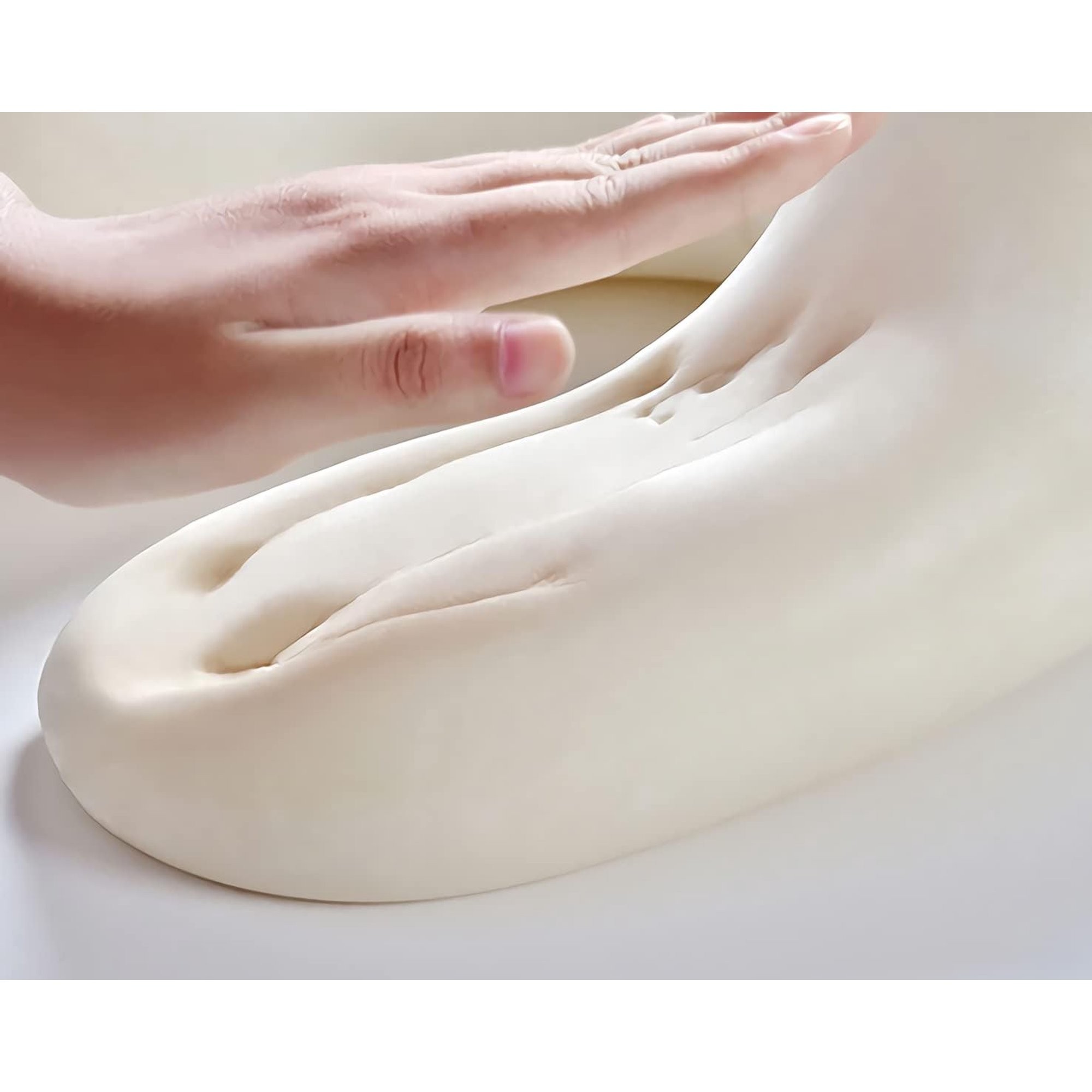 Perna de Calatorie in Forma de U, , Pentru Gat si Cap, Umplutura din Spuma cu Memorie, 30x30 cm, Model Burger, Accesoriu de Voiaj, Birou, Masina, Sistem Prindere Capse, Alb - imagine 2