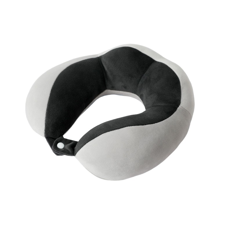 Perna de Voiaj , Pentru Gat, din Bumbac, 4 Cocoase Pentru Confort, Accesoriu de Voiaj, Birou, Masina, Sistem Prindere Capse, Negru