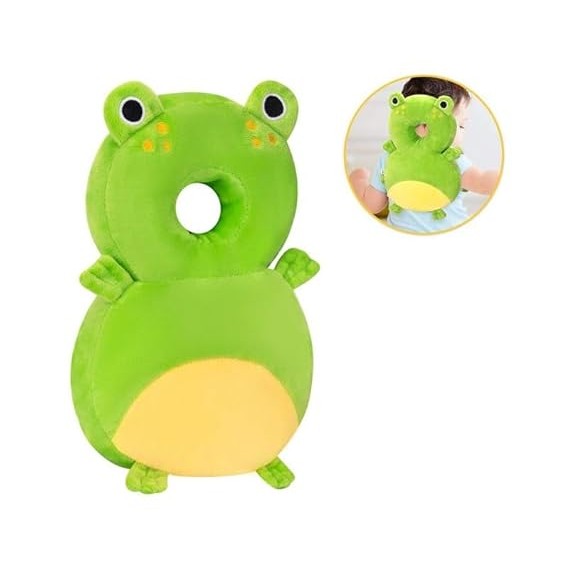 Perna tip Rucsac pentru Protectia Capului, , Tetiera tip Broscuta, pentru Bebelusi, 33x6x19 cm, 180 g, Verde - imagine 2