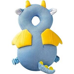 Perna tip Rucsac pentru Protectia Capului, , Tetiera tip Dragon, pentru Bebelusi, Design tip Plasa, 33x6x19 cm, 180 g, Albastru