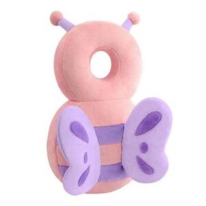 Perna tip Rucsac pentru Protectia Capului, , Tetiera tip Fluturas de Plus, pentru Bebelusi, 33x6x19 cm, Roz