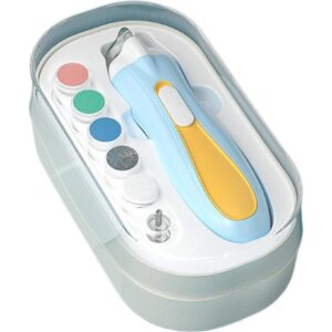Pila Electrica, , pentru Copii si Bebelusi, din ABS, 6 Accesorii, cu Lumina LED, 9.5 x 6 x 17 cm, Albastru/Portocaliu