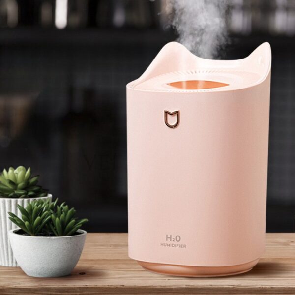 Umidificator cu duza dubla, , de capacitate mare 3L, roz - imagine 3