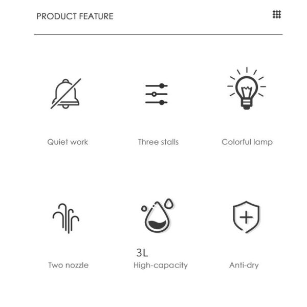 Umidificator cu duza dubla, , de capacitate mare 3L, roz - imagine 4