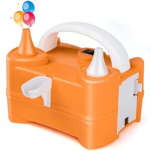 Pompa Electrica de Umflat Baloane, , cu Doua Iesiri, 220V, Putere 400W, Accesorii petrecere, Portocaliu