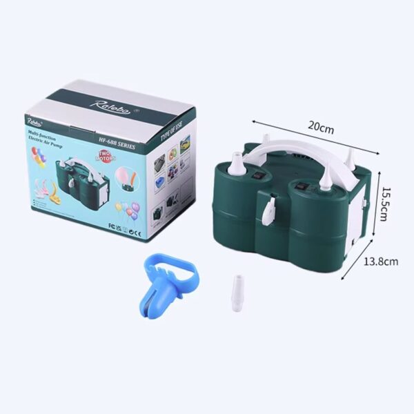 Pompa Electrica de Umflat Baloane, , cu Doua Iesiri, Accesorii Incluse, 220V, Putere 600W, Accesorii petrecere, Verde - imagine 3