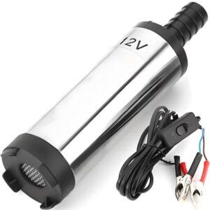 Pompa Electrica Transfer Motorina, Flippy, Pompa Submersibila, din Otel Inoxidabil, DC 12 V, 12.3 x 3.4 cm, 12L/min, Argintiu