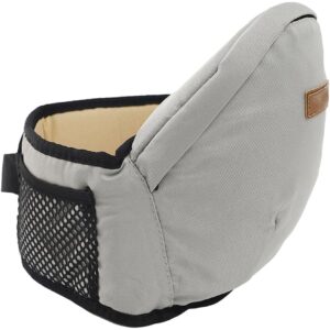 Port-Bebe Ergonomic Ajustabil cu Scaun, 3 Pozitii, Bumbac Respirabil, pentru Copii 0-3 Ani, 20 kg Maxim, 25 x 22 x 18 cm, Gri
