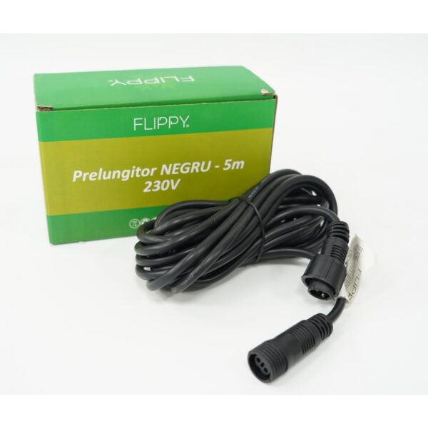 Prelungitor, , cauciuc, 220 volti, 5 metri, fir negru
