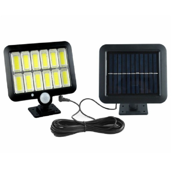 Lampa Solara LED 120 COB, , 12 Grile, Senzor de Lumina si Miscare, Lungime Cablu 5 m, Lumina Alba - imagine 3
