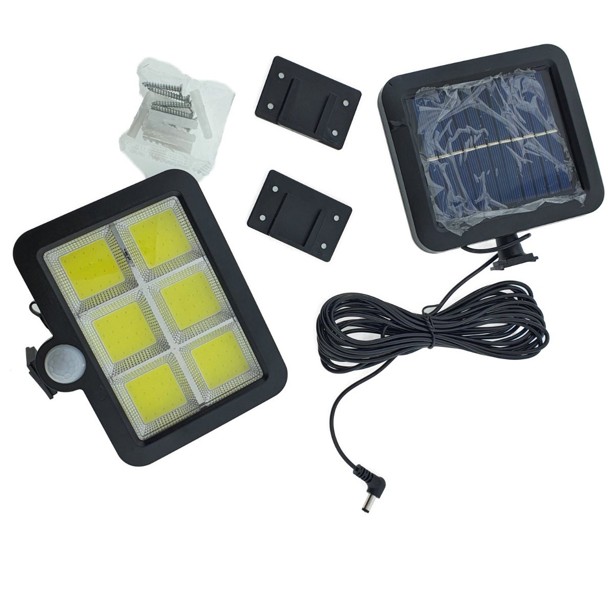 Lampa Solara LED 120 COB, , 6 Grile, Senzor de Lumina si Miscare, Lungime Cablu 4.8 m, Lumina Alba - imagine 3