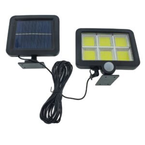 Lampa Solara LED 120 COB, , 6 Grile, Senzor de Lumina si Miscare, Lungime Cablu 4.8 m, Lumina Alba