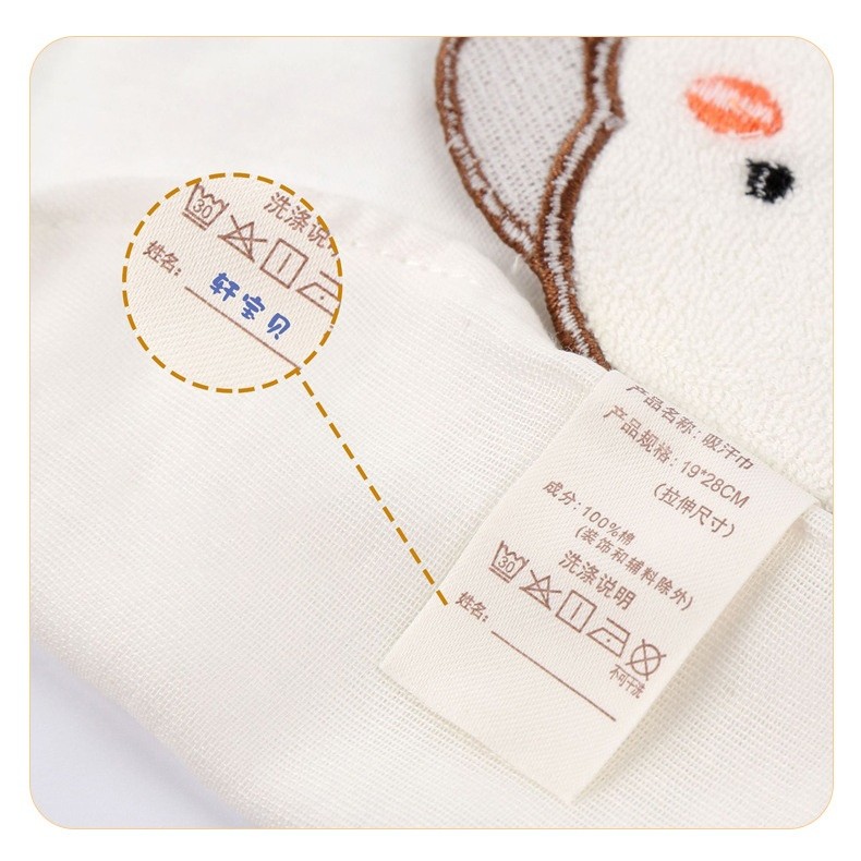 Prosop Absorbant, , din Bumbac, pentru Bebelusi, 19x28 cm, Model Elefantel, Alb - imagine 3