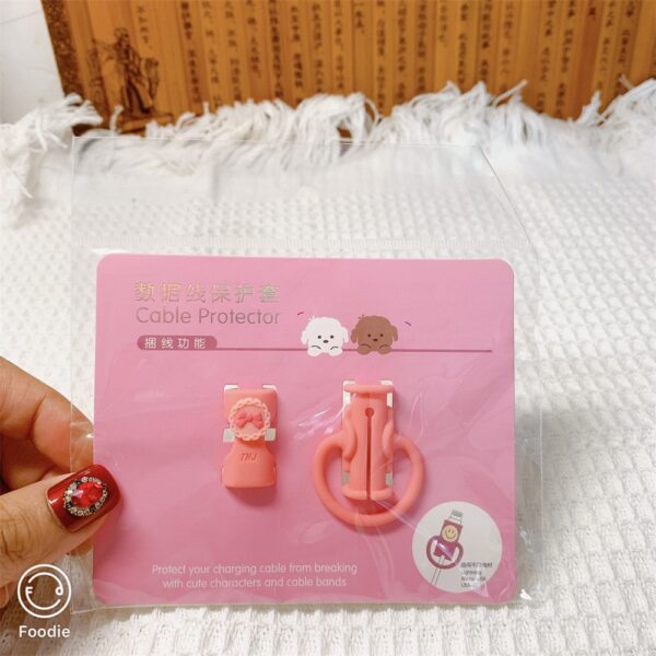 Protectie cablu USB , din silicon, model 5, multicolor - imagine 3