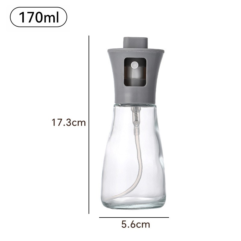 Pulverizator pentru Ulei, , Pulverizator din Sticla pentru Otet sau Alte Lichide, Simplu Reincarcabil, Multifunctionale, 17.3 x 5.6 cm, Capacitatea 170 ml, Gri - imagine 2