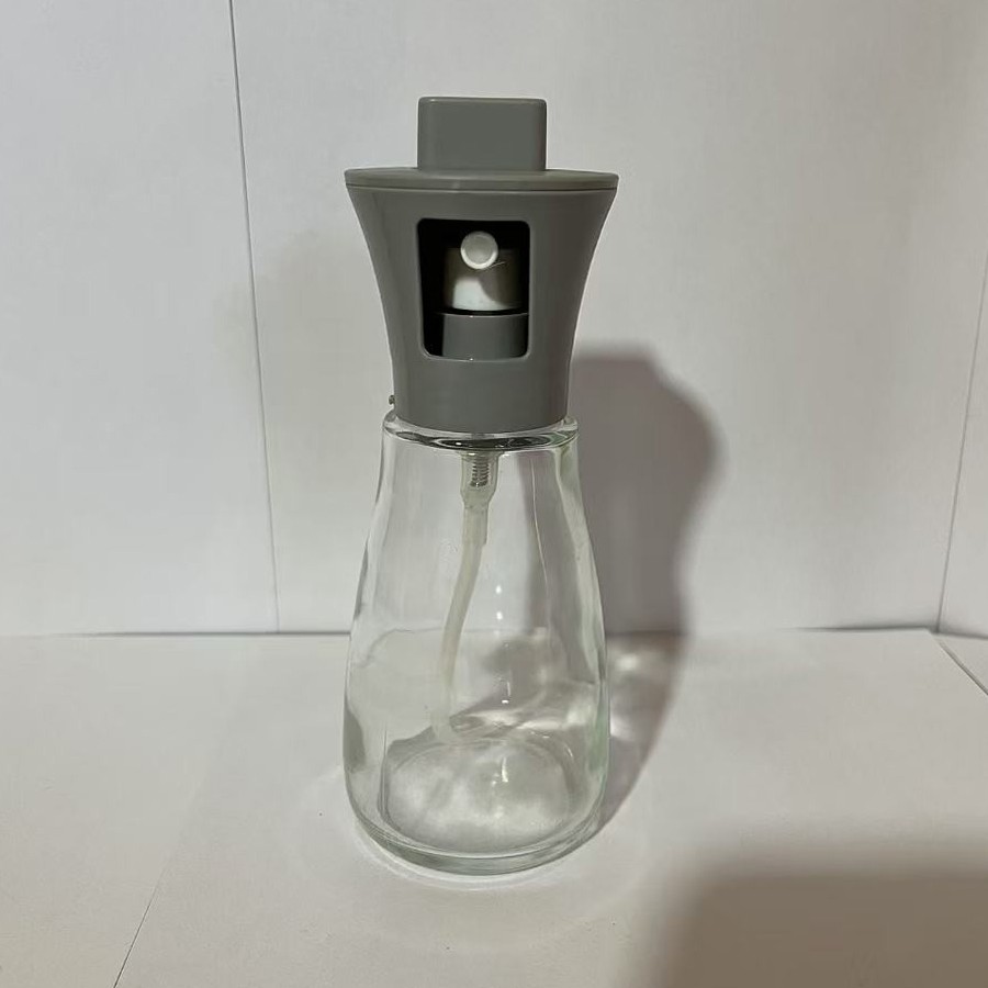 Pulverizator pentru Ulei, , Pulverizator din Sticla pentru Otet sau Alte Lichide, Simplu Reincarcabil, Multifunctionale, 17.3 x 5.6 cm, Capacitatea 170 ml, Gri - imagine 3