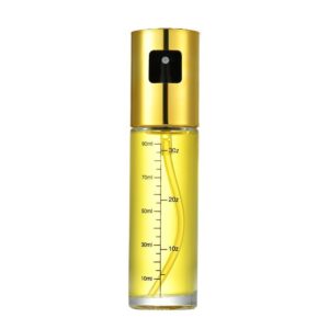 Pulverizator Ulei, Otet, , din Sticla, 100 ml, Reincarcabil, 18.3 x 4.3 cm, Masura 90 ml, Capac Lucios, Auriu