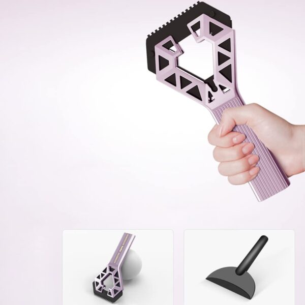Racleta Auto pentru Zapada cu Doua Capete, , Universala, Deszapezire Masina, cu Maner, Ergonomica, Detasabila, pentru Geamuri si Caroserie, Usor de Utilizat, 61x12.5 cm, Mov - imagine 3